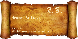 Nemes Britta névjegykártya