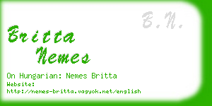 britta nemes business card